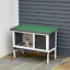 Indoor/Outdoor Wood Rabbit Hutch, Bunny Cage w/Slide-Out Tray, Openable Roof 196393161425