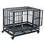 36&quot; Steel Indoor Dog Crate Pet Kennel w/Wheels &amp; Locks, Medium/Small Dogs, Grey 196393159125