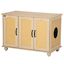 Cat Hidden Litter Box Enclosure Side Table, W/ Spacious Storage Cushion, Oak