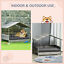 Elevated Wicker Dog House, Raised Rattan Pet Bed Cabana w/ Cushion, Canopy, Grey 196393070789