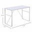 Glass Top Writing Desk Working Station Computer Table for Home, Office, White