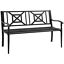 Steel Garden Bench Outdoor Patio Bench for Lawn Deck Yard Porch Entryway Black