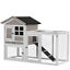 102&quot; 2-in-1 Wooden Rabbit Hutch, Double Main House Pet Playpen w/Tray Ramp Grey 196393159293