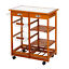 Rolling Kitchen Trolley Cart Wine Rack Storage 2 Drawers Buffet Table Countertop