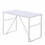 Glass Top Writing Desk Working Station Computer Table for Home, Office, White