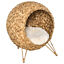 Rattan Basket Pet Dome and Animal Bed, with Metal Tripod for Stability, Natural