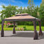 10x13ft Garden Gazebo Patio Double-Tiered Canopy Backyard Coffee