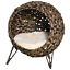 Rattan Basket Pet Dome and Animal Bed, with Metal Tripod for Stability, Brown