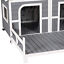 Wooden Large Dog House, Perfect for the Porch or Deck, 59&quot; L, Grey 842525145374