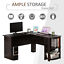 L-Shaped Corner Computer Desk PC Laptop Desktop Space Saving 2 Shelves Living