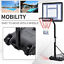 3.6/4.3ft Adjustable Basketball Hoop Backboard  w/ Wheels