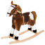 Kid Plush Rocking Horse Ride-on Baby Girl Toy Pony w/ Realistic Sound Brown