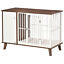 Wooden Dog Crate with Surface, Stylish Pet Kennel, Magnetic Doors, Brown 196393066522