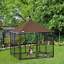 Outdoor Dog House Kennel with Canopy Top &amp; Secure Lock Rotating Bowl Holder 196393260210