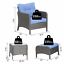 5pcs Outdoor Patio Furniture Set Wicker Conversation Set Footrest Coffee Table