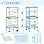 2 In 1 Large Bird Cage Aviary with Wheels, Slide-out Trays Wood Perches