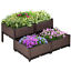 Set of 4 Raised Garden Bed DIY Elevated Planter Box with Self-Watering Design