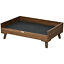 Elevated Dog Bed with Soft Sponge Cushion, Modern Wood Dog Bed /w Steel Legs 196393252734