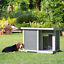 Dog House Outdoor, Cabin Style, w/ PVC Curtain, Openable Top, for Medium Dog