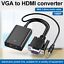 NEW VGA To HDMI Adapter Cable Male to Female Video Audio Converter For PC K