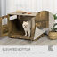 Wooden Dog Crate with Surface, Stylish Pet Kennel, Magnetic Doors, Brown 196393066485