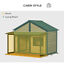 Outdoor Wooden Raised Cabin Dog House w/ Porch, Medium/Large, 53 Lbs., Yellow 196393161319