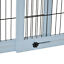 72&quot; Extra Wide Freestanding Pets Gate, No-Mount Adjustable Barrier, Blue-grey 196393066614