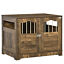 Wooden Dog Crate with Surface, Stylish Pet Kennel, Magnetic Doors, Brown 196393066485