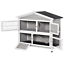 48&quot; 2-Level Rabbit Hutch Wooden Bunny House, Multidoor Habitat Cage w/ Ramp Tray 842525158572