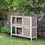 Indoor or Outdoor Rabbit Hutch with Quick on-the-Go Feeding, Wood Rabbit Cage 196393071083