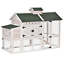 71&quot; Wooden Elevated Chicken Coop with Removable Tray and Nesting Box, White 842525153072