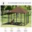 Outdoor Dog House Kennel with Canopy Top &amp; Secure Lock Rotating Bowl Holder 196393260210