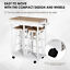 HOMCOM 3PCS Kitchen Trolley Island Set with Wheels 2 Barstool Chairs Drop Leaf