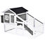 Deluxe Chicken Coop, Small Pet Habitat w/ Outdoor Run, Removable Cleaning Tray 196393066768