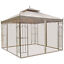 Gazebo 10&apos; x 10&apos; Steel Outdoor Garden Gazebo with Mesh Curtains - Brown