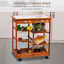 Rolling Kitchen Trolley Cart Wine Rack Storage 2 Drawers Buffet Table Countertop