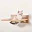 Cat Tree 4pc Pet Mounted Shelf Set, Feed Bowl, Climbing Hammock, Shelves, Beige 196393066652