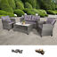 4 Pieces Outdoor Patio Furniture Wicker Chair Set Coffee Table w/ Cushions