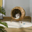 Rattan Basket Pet Dome and Animal Bed, with Metal Tripod for Stability, Natural