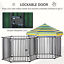 Metal Dog Kennel with Door &amp; Removable Cover 10 Panels for Indoor &amp; Outdoor Use 842525181518