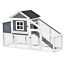 PawHut 69&quot; Chicken Coop, Includes Connecting Ramp and an Easy-Clean Tray White 842525149600