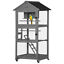 Bird Cage Mobile Wooden Aviary House with Wheel Perch Nest Ladder Tray