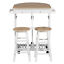 HOMCOM 3PCS Kitchen Trolley Island Set with Wheels 2 Barstool Chairs Drop Leaf