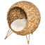 Rattan Basket Pet Dome and Animal Bed, with Metal Tripod for Stability, Natural