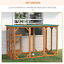 Cat Cage Wooden Pet Enclosure with Waterproof Roof, Platforms, Lock, Orange 196393161371