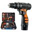 112Pcs 12V Cordless Drill Driver Set Household Hand Tool Kit w/ 2 Batteries