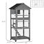 Bird Cage Mobile Wooden Aviary House with Wheel Perch Nest Ladder Tray