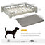 Large Dog Bed with Soft Sponge Cushion, Wood Dog Bed w/ Roomy Surface Gray 196393252741