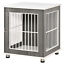 Wooden Dog Crate with Surface, Stylish Pet Kennel, Magnetic Doors, Grey 196393066553