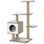 Cat Tree Tower w/ Jute Scratching Posts Condo Cushion Perch 23.5&quot; x 19&quot; x 48&quot;